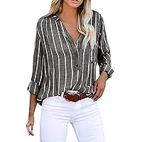 Womens Pleated Striped T Shirts Loose Fit Long Tops Tee for Women Turtle Mock Neck Fall Summer Shirts 2024