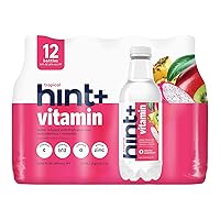 Hint+ Vitamin Tropical, Water Infused with Tropical Fruit Plus a Vitamin Boost, 50% Daily Value Vitamin C, Vitamin A, B12, Zinc, Zero Sugar, Zero Calories, Zero Diet Sweeteners, 16 Fl Oz (Pack of 12)