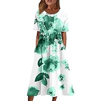 Crochet Top Summer Dresses Ladies Summer Dresses Cold Shoulder Dress for Women Cute Dress Summer Dresses 2024 Plus Size Green Maxi Dress for Women Easter Dress for Women Green 3XL