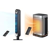 Dreo Tower Fan 42 Inch, Cruiser Pro T1 Quiet Oscillating Bladeless Fan & Space Heaters for Indoor Use, Atom One Portable Heater with 70°Oscillation, 1500W PTC Electric Heater