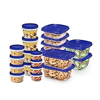 Food Storage Meal Prep Containers Reusable for Kitchen Organization, Dishwasher Safe, Variety Pack, 20 Count