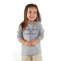 Personalized Shirt for Boys Girls Toddler Long Sleeve Your Image Photo Text Custom T-Shirt 2T 3T 4T 5/6T Front/Back Print