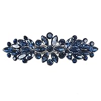 Austrian Crystal Bridal Hair Barrettes, Navy Blue Rhinestones Vintage Hair Clips, Sparkly Glitter Crystal Hairgrip Wedding Hair Headwear Accessories for Women Girls (Type F)