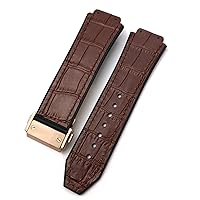 20mm 22mm Cowhide Leather Rubber Watchband 25mm * 19mm Fit for Hublot Watch Strap Calfskin Silicone Bracelets Sport (Color : 62, Size : 25mm)