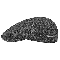 Stetson Belfast Tweed Flat Cap – Men's Flat Cap – Wool Peaked Cap – Winter Cap with Cotton Lining – Wool Cap for Autumn / Winter