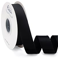 Ribbli Black Velvet Ribbon Double Faced 1 Inch 10-Yard Spool Black Ribbon Use for Christmas Tree Ornaments Gift Wrapping Wreath Decoration Wedding Boutonnieres