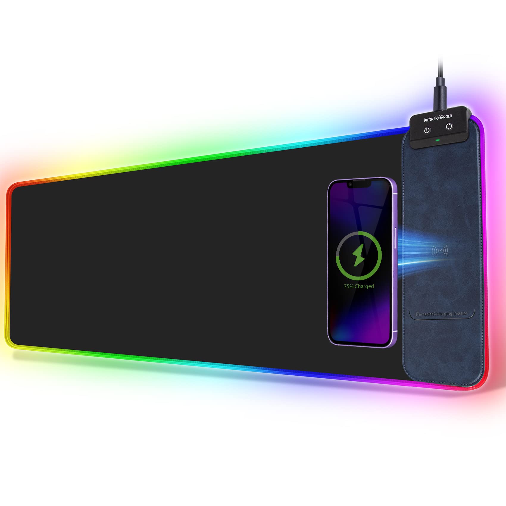 Mua FutureCharger Wireless Charger RGB Gaming Mouse Pad, 10W Wireless  Charging Keyboard Pad, Extended RGB Mousepad,Office Desk Mat for iPhone  14/13/12/11 Pro/Xs Max/XR/X,Galaxy S21/S9  trên Amazon  Mỹ chính hãng 2023 |