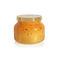 Glimmer Oversized Jar Candle - Pumpkin Dulce Scented Candle with Ombre Glass Candle Holder - Luxury Aromatherapy Candle - Cider and Gold (28 oz)