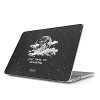 Hard Case Cover Compatible with MacBook Pro 15 Inch Case Release 2016-2018, Model: A1990 / A1707 with Touch Bar Just Keep On Dreaming Motivational Quote Space Galaxy Moon Cosmic Tumblr Quotes