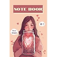 Notebook for Heartfelt Writing: Cute Korea Girl with a Jar of Heart Cover,6x9,120pages.