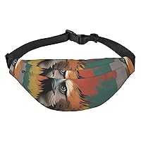 Eagles Head Waist Bag For Women And Men Fashion Large Fanny Pack With Adjustable Strap For Sports Running