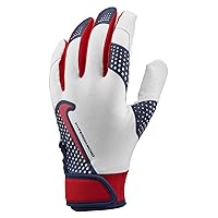 Nike Youth Hyperdiamond 2.0 Batting Gloves White | Navy | Red Large