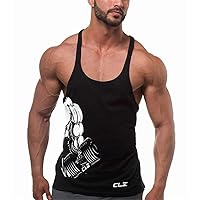 Men's Gym Stringer Tank Tops Y-Back Workout Muscle Tee Sleeveless Fitness Bodybuilding T Shirts