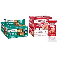 Quest Nutrition Crispy Chocolate Coconut Hero Protein Bar 15g Protein Twin Pack with Strawberry Cake Frosted Cookies 1g Sugar 10g Protein