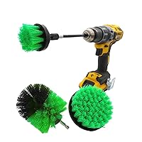 Drill Brush Medium Bristle Power Scrubber Kit Cleaning Supplies with Extension for Boats and Watercraft - Canoes, Bass Boat - Fiberglass, Aluminum, Gel Coat (Green)