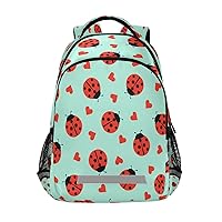 Cute Ladybug and Hearts Backpacks Travel Laptop Daypack School Book Bag for Men Women Teens Kids