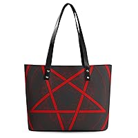 Womens Handbag Pentagram Circle Leather Tote Bag Top Handle Satchel Bags For Lady