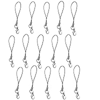 15 Cell Phone Strap Black/Silver Tone Split Ring with Hooks