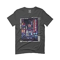 0408. Aesthetic Japanese City Vaporwave Art Cyberpunk Retro Street wear for Men T Shirt