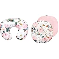 DILIMI Nursing Pillow Cover, Newborn Lounger Cover, Soft and Comfortable Pink Watercolor Flower