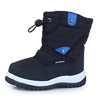 CIOR Winter Snow Boots for Boy and Girl Outdoor Waterproof with Fur Lined(Toddler/Little Kids)