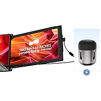 Trio Mobile Pixels Monitor with Kapsule Bluetooth Speaker, 12.5 Inch Full HD IPS USB A/Type-C USB Powered On-The-Go(1 Monitor Plus Kickstand and 1* Speaker)