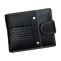 Men's Leather Wallet, Loose-Leaf Multi-Card Buckle Wallet, Recreational Leather Retro-Leather Wallet