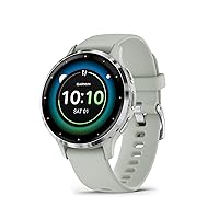Garmin Venu 3S Silver Stainless Steel Bezel 1.2-Inch AMOLED Touchscreen Display Smart Watch with 41mm Sage Gray Case and Silicone Band (Renewed)