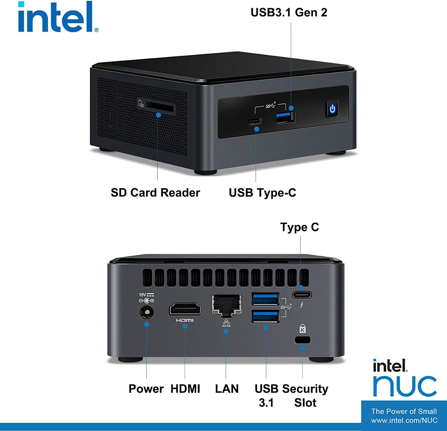 Intel NUC 10 Mini Performance Kit (16GB RAM, 512GB PCIe SSD, Core i7-10710U, UHD Graphics) Booksize Business Home Gaming PC Desktop, RJ45, Wi-Fi 6, 3-YR Warranty, IST Cable, Win 11 Pro, BXNUC10i7FNHN