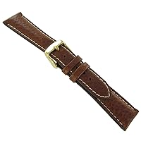 26mm deBeer Genuine Sports Leather Padded Brown Replacement Watch Band Strap