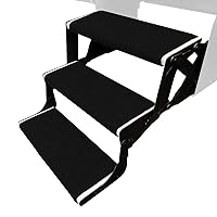 Prest-O-Fit 3-Pack 2-4080 Outrigger Jumbo RV Step Rug Black Onyx 23 in. Wide