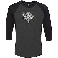 Grey Tree of Life Eco Raglan 3/4 Sleeve Yoga Tee Shirt