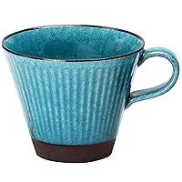 Yamakatsu Mino Pottery Yodamari Mug, 1 Piece, Turkish Powder, Blue