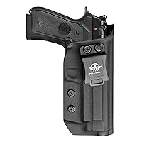 Beretta 92FS 92A1 96A1 Holster IWB / OWB Kydex Holster For Beretta 92 FS / 92 A1 / 96 A1 Pistol Accessories- Inside / Outside Waistband Concealed Carry - Adj. Width Height Retention Cant, Cover Mag-Button, Entrance Widened