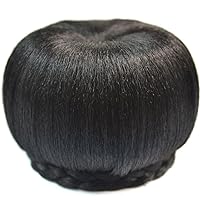 DENIYA Black Synthetic Hairpieces Braided Hair Bun Hair Extensions Clip in
