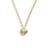 COACH Womens Signature Quilted Heart Locket Necklace