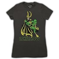 Marvel Loki Kawaii Lokilicious Juniors Charcoal T-Shirt