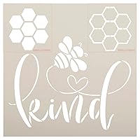 Bee Kind Script Stencil by StudioR12 | Craft DIY Spring Home Decor | Paint Inspirational Wood Sign | Reusable Mylar Template | Select Size (18 inches x 18 inches)