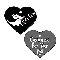 Double Sided Pet Id Tags for Dogs & Cats Personalized for Your Pet (Zero, Heart Shaped)