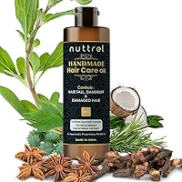 Handmade Natural Hair Oil With Herbal Blend & Ayurvedic Therapy | Natural Herb With Sesame Oil, Coconut Oil, Castor Oil, Neem, Amla, Bhringraj - 3.38 Oz