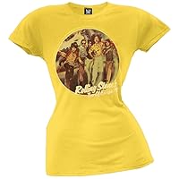 Rolling Stones - Womens Tour of Europe 76 Juniors T-Shirt Medium Yellow