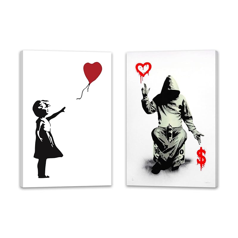 Mua Banksy Girls Red Balloon Art Poster Love and Money Painting 2 ...
