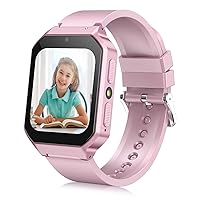 Smart Watch for Kids 3-12 Years Boys Girls, 26 Puzzle Games, Smartwatch with Camera, Pedometer, Stopwatch, Video Voice Music Player Calendar Alarm Clock Learn Card for Children Gifts (Pink)