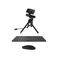 Macally Wireless Mini Keyboard & Mouse Combo and a 1080P Webcam, Stay Connected to Work from Home