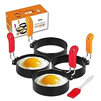 3.5 inch Egg Rings for Frying Eggs ,4 Pack Non-Stick Egg Patty Maker, Pancake Mold for Indoor Camping Breakfast Sandwiches Egg Mcmuffins (4 pack, 3.5inch)