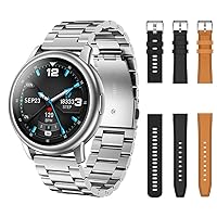 Smart Watch Men LF28 IP68 Waterproof 30 Days Standby Heart Rate Monitor Sport Smartwatch 2020 for Android iOS PK LF26,Benrenshangmao (Color : Silver Menta 3)