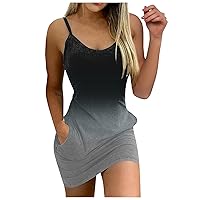 Silver Dress, Sleeveless Cocktail for Women Dance Retro Tunic Holiday Breasted Loose Fitting Evening Dresses