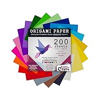 [Taro's Origami Studio] TANT Large 10 Inch (25 cm) Double Sided Single  Color (White) 20 Sheets (All Same Color) for Origami Artist from Beginner  to