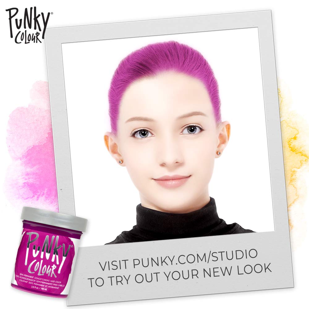 Punky Flamingo Pink Semi Permanent Conditioning Hair Color, Non-Damaging Hair Dye, Vegan, PPD and Paraben Free, Transforms to Vibrant Hair Color, Easy To Use and Apply Hair Tint, lasts up to 40 washes, 3.5oz