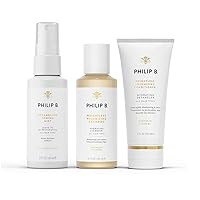 PHILIP B. Weightless Volumizing Hair Shampoo 2 oz + Weightless Volumizing Conditioner 2 oz + Detangling Toning Mist pH Restorative 2 oz, Shampoo, Conditioner & Toning Set